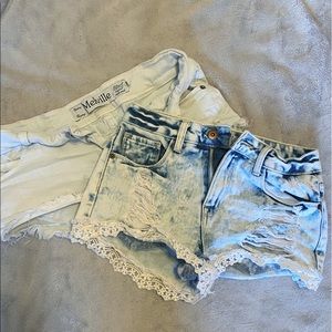 2 Pairs of Denim Shorts - Brandy Melville